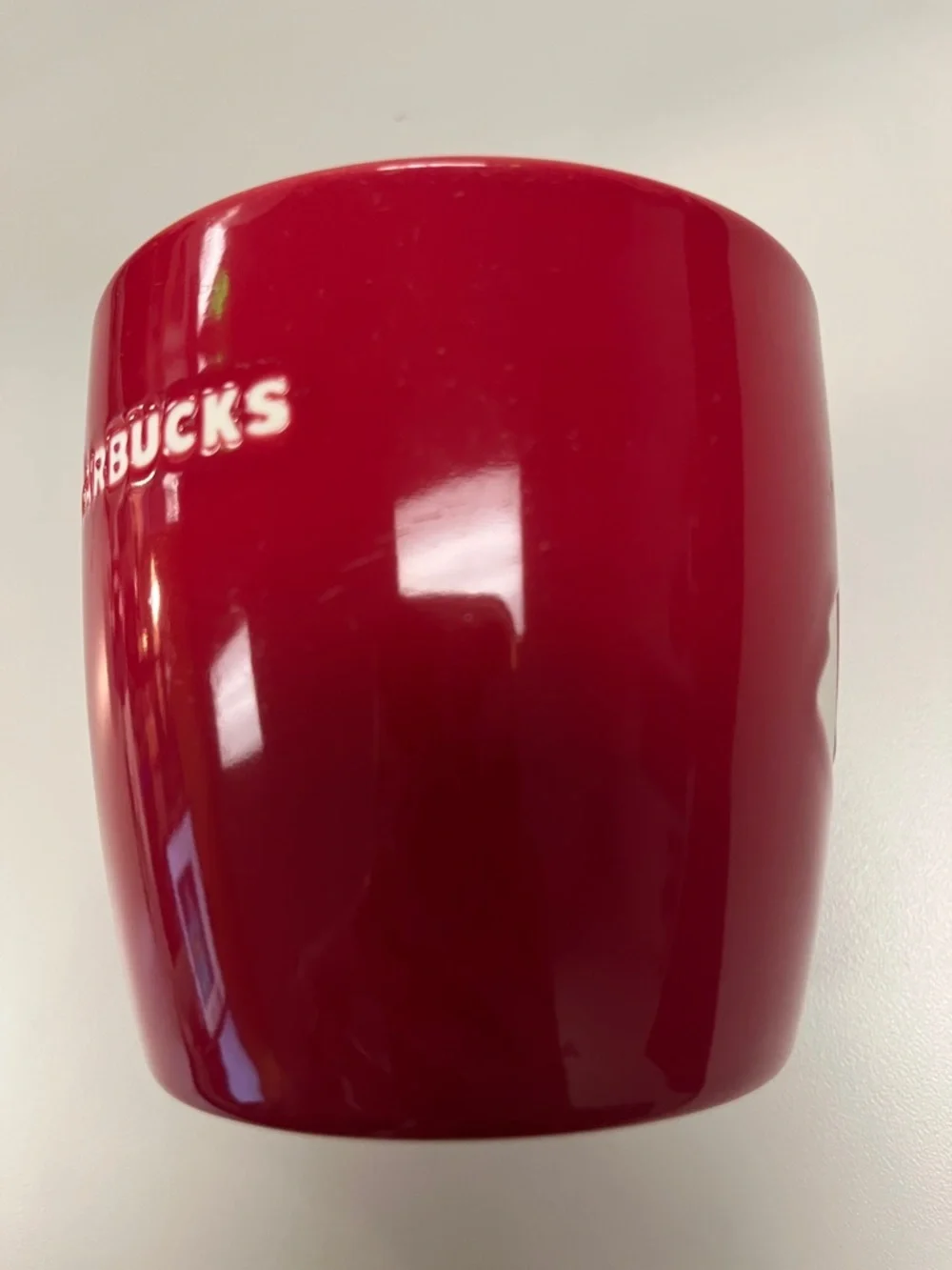 Starbucks 2011 Red Ceramic Mug with White Bird Graphic